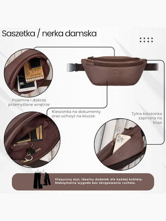 Magazin online pentru femei Piele Bum Bag pentru Curea Tabac maro