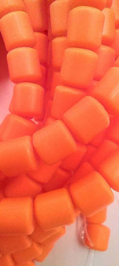 Fimo Röhrchen Fluoreszierendes Orange 6mm Serie 62 Stück 12-16