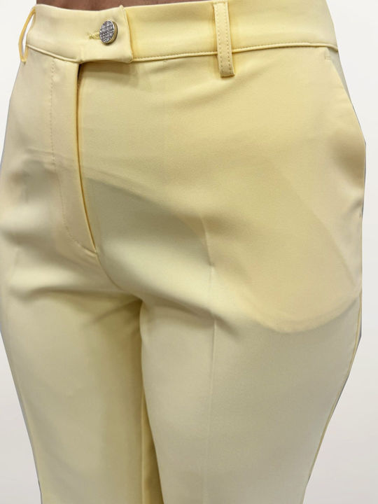 Damen Stoff Hose Yellow