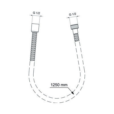 Спирален Душ Ideal Standard Metalflex Bf125aa Сребрист Хромиран Лъскав