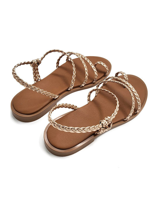 Leather Women's Flat Sandals copper