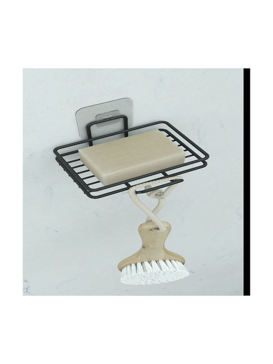 Femmit Self-Adhesive Metallic Soap Dish Bathroom & Kitchen Soap Holder Matte Black