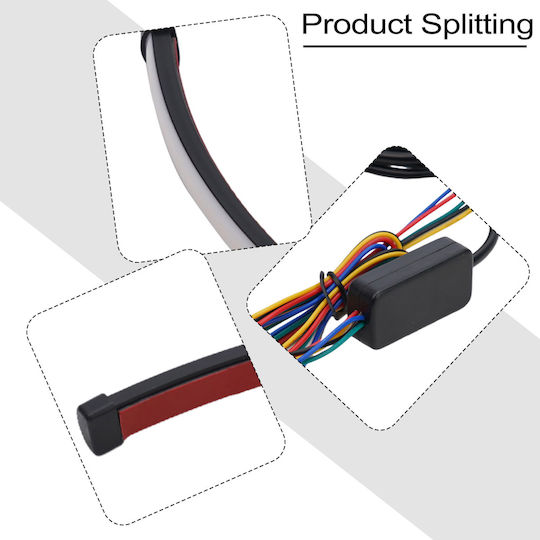 Flexible Motorcycle Headlight LED Strip Running-strobe Brake Lights & Dynamic Turn Signals High Brightness 45cm Tc-257