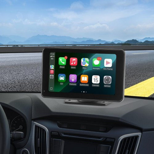 Car Stereo Vevor Radio CarPlay 7 Touch Screen Apple Android Automatic Rearview Camera