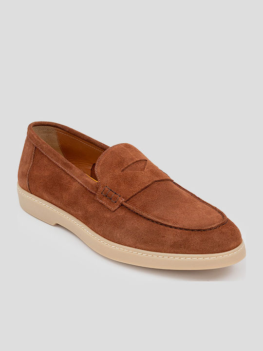 Suede Ανδρικά Loafers σε Καφέ Χρώμα