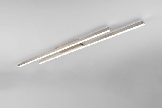 Trio Lighting Πλαφονιέρα Οροφής Ασημί με Ενσωματωμένο LED