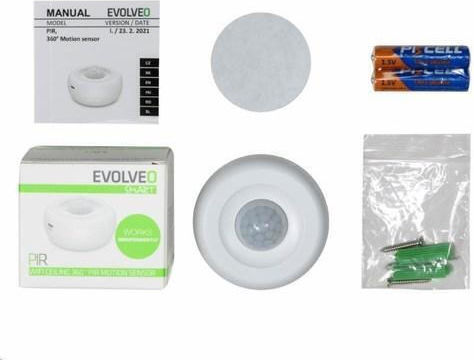 Evolveo Kabelloser Wi-Fi Bewegungsmelder Überwachung 360° Erkennungswinkel Reichweite 6m