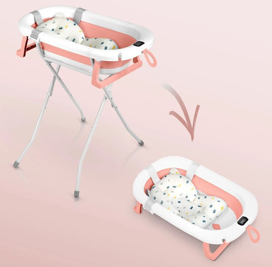 Ricokids Μπανιέρα Μωρού με Βάση με Θερμόμετρο Ροζ