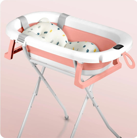 Ricokids Μπανιέρα Μωρού με Βάση με Θερμόμετρο Ροζ