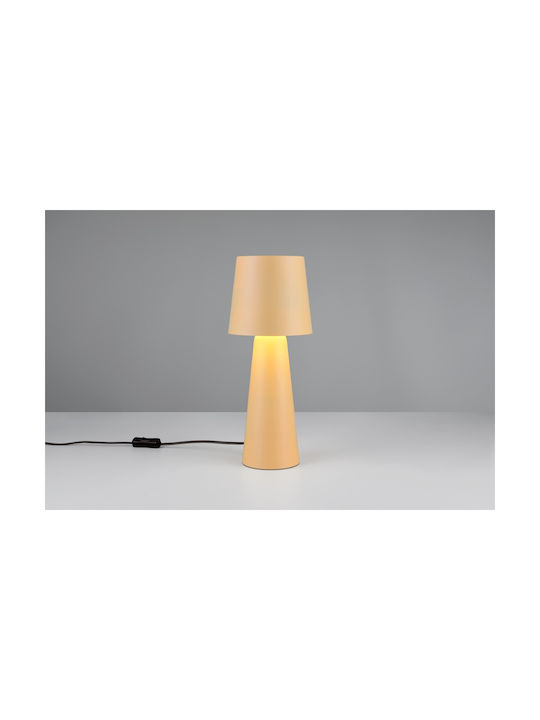 Trio Lighting Metall Tischlampe für Fassung E27 mit Beige Schirm und Basis
