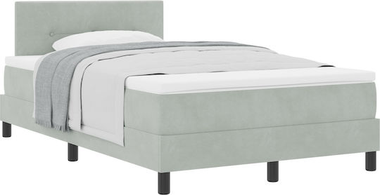 Pat King Size Cu Saltea 190x190cm Gri Deschis