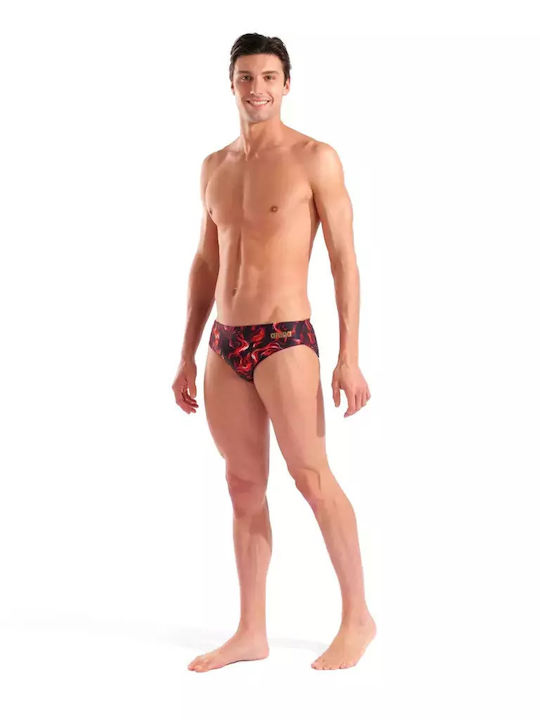 Men's Swimwear Slip Black with Patterns