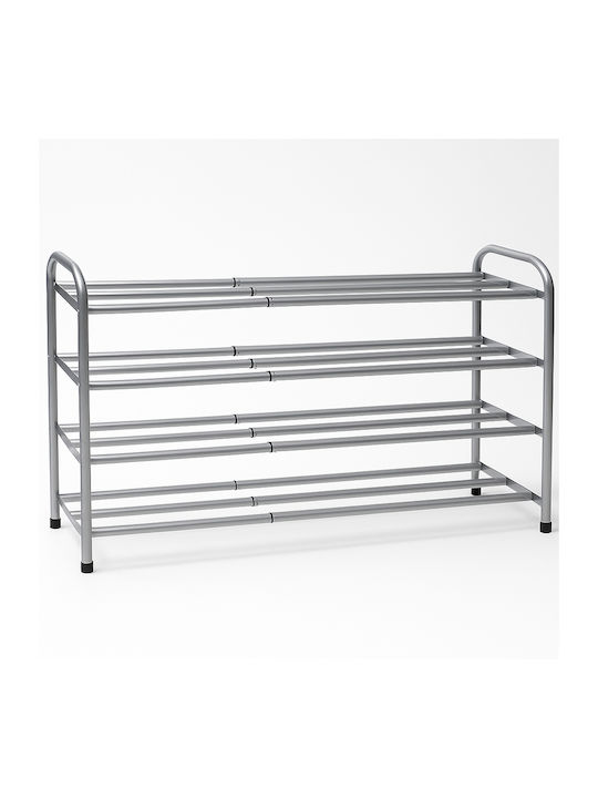 Metallic Shoe Organizer Silver 117x23x62cm