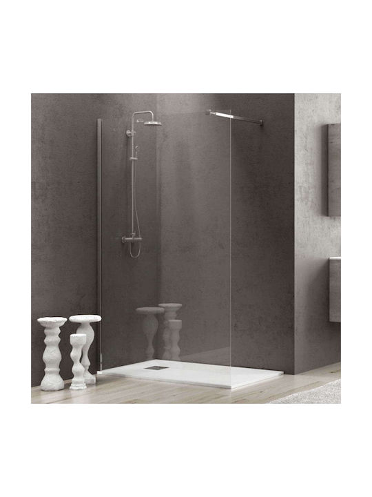 Karag Walkin 1 Фиксирана страна Душ 120x200см Прозрачно стъкло Cromo
