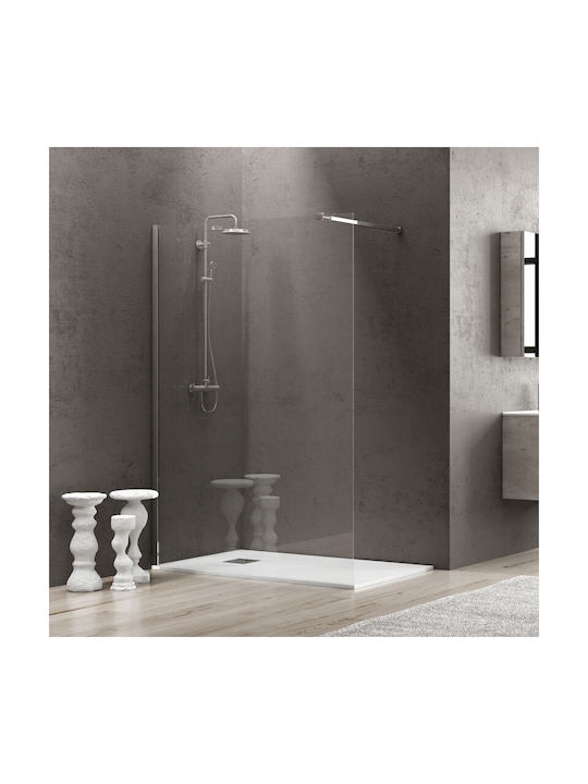 Karag Walkin 1 Σταθερό Πλαϊνό Ντουζιέρας 160x200cm Clear Glass Cromo