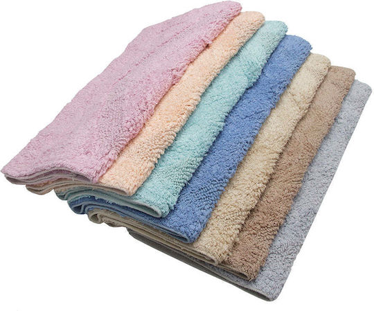 White Fabric Badematte Baumwolle Rechteckig Carlie