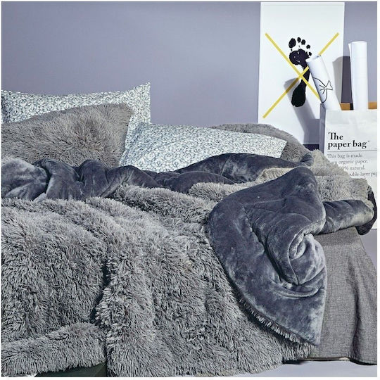 Kentia Duvet Cover Queen 220x240cm Calore Gray 640 GSMGsm