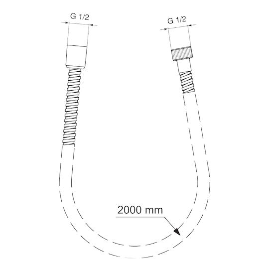 Ideal Standard Idealrain Σπιράλ Ντουζ Μεταλλικό 200cm Ασημί