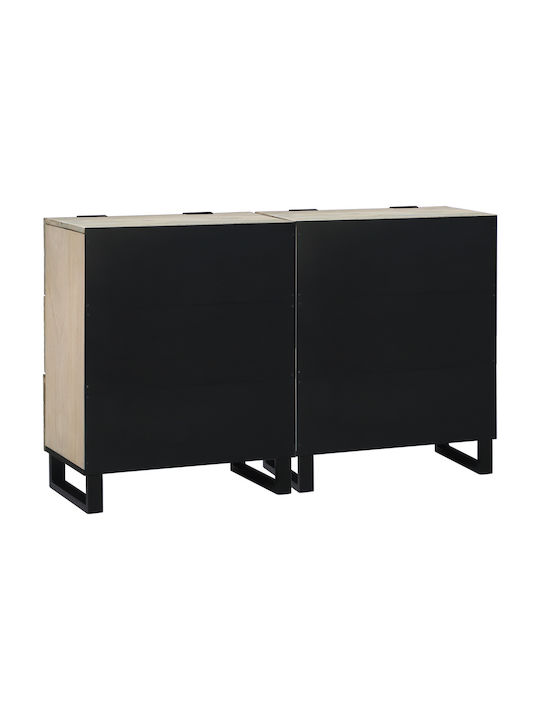 Chest of Drawers of Solid Wood White 60x33.5x75cm