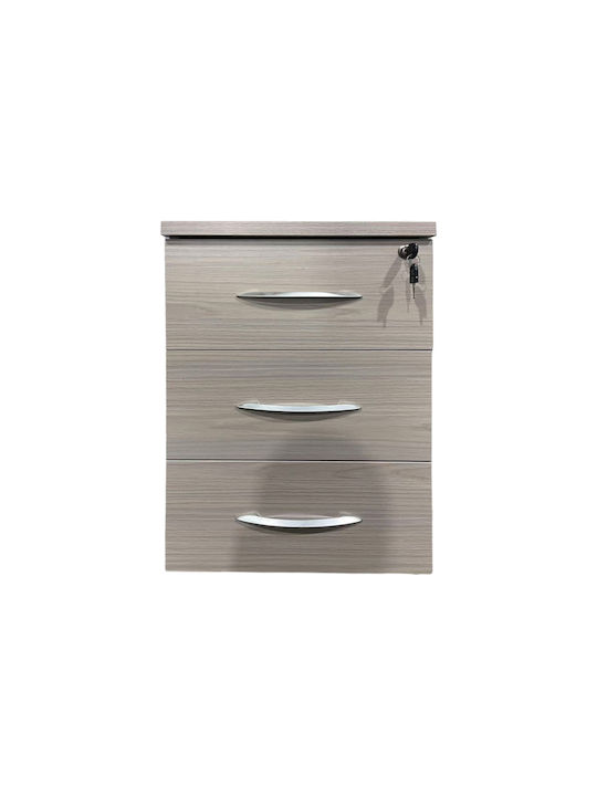 Armadi Office Storage Chipboard Drawer with Wheels, Lock & Drawers Γκρι-λευκή L40xW40xH55cm