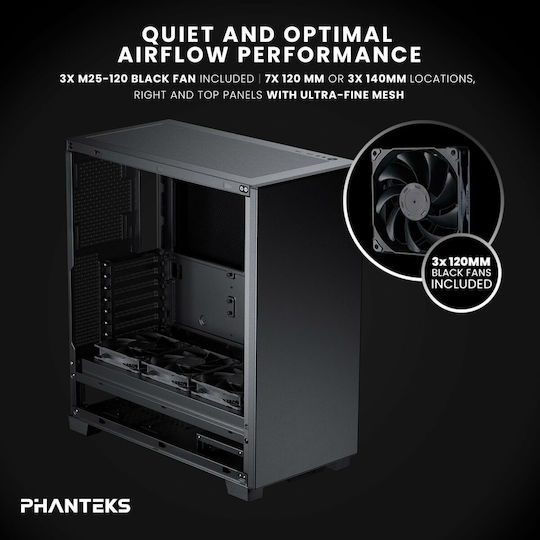 Phanteks XT Silent Midi-Turm Computergehäuse Schwarz