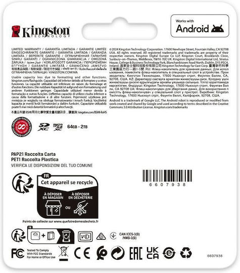 Kingston Canvas Go Plus microSDXC 512GB U3 UHS-I с адаптер