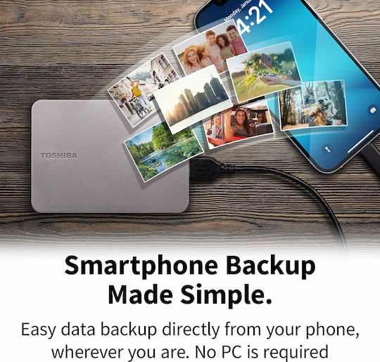 Toshiba Canvio Flex USB 3.2 Externe HDD 1TB 2.5" Silber