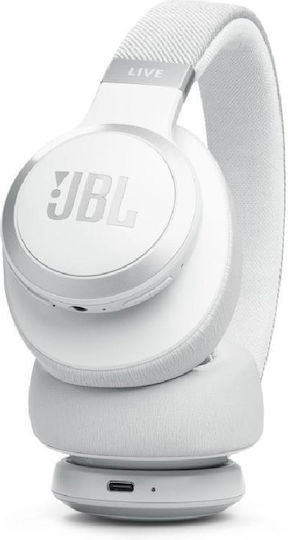 JBL Live 770NC Kabellos / Kabelgebunden Über Ohr Kopfhörer mit 65 Stunden Betriebszeit und Quick Charge Weiß