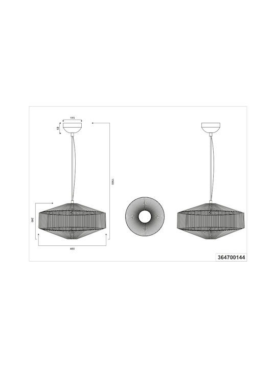 Trio Lighting Pendant Light Beige 46x150cm