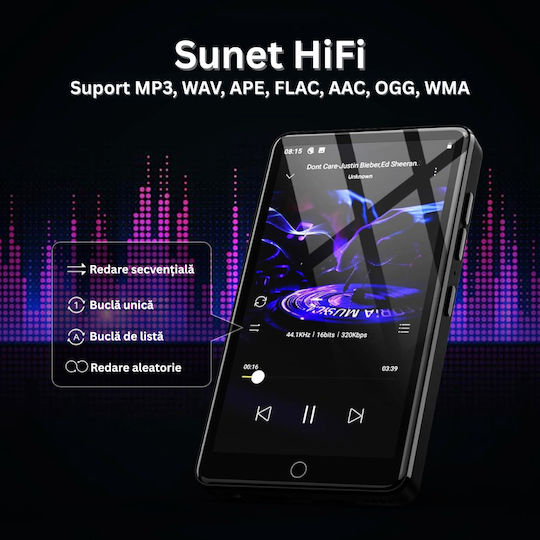 MP4 Player (144GB) with IPS Touch Screen 4.02" Black ED495