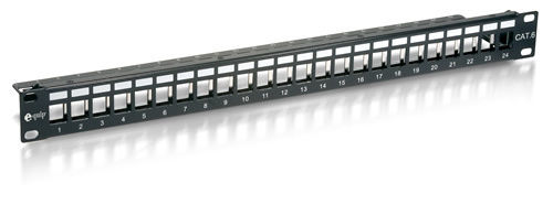 Equip Patch Panel Shielded για Rack 1U 19" cat6 Μαύρο