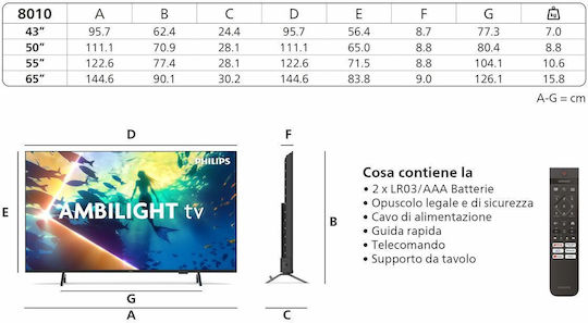 Philips Smart Television 55" 4K UHD LED Ambilight HDR (2025)