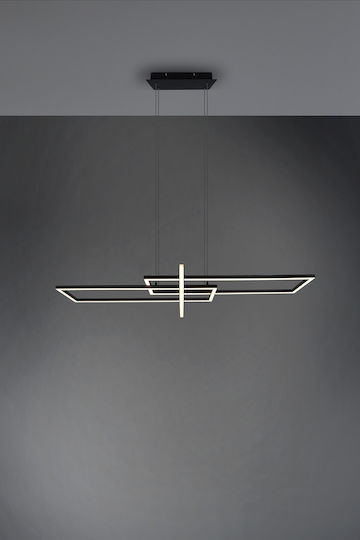 Trio Lighting Salinas Ρυθμιζόμενο Κρεμαστό Φωτιστικό Μαύρο LED με Θερμό Λευκό Φως Ράγα 110x40x40εκ.