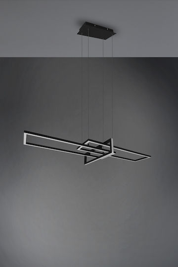 Trio Lighting Salinas Ρυθμιζόμενο Κρεμαστό Φωτιστικό Μαύρο LED με Θερμό Λευκό Φως Ράγα 110x40x40εκ.