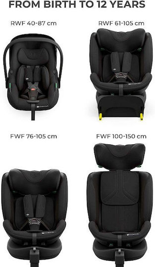 Kinderkraft Endura Safe Modular System Baby Car Seat i-Size with Isofix Black 0-36 kg