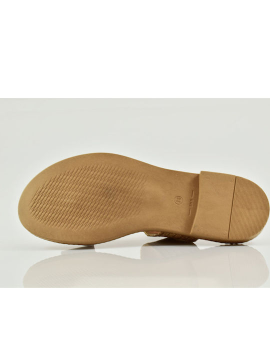 Leather Women's Flat Sandals Anatomic in White Color