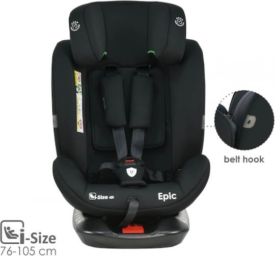 Bebe Stars Epic Καθισματάκι Αυτοκινήτου i-Size με Isofix Black 0-36 kg