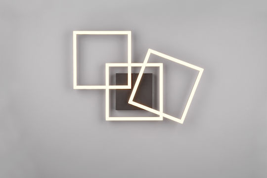Trio Lighting Πλαφονιέρα Οροφής 74εκ. Μαύρη με Ενσωματωμένο LED