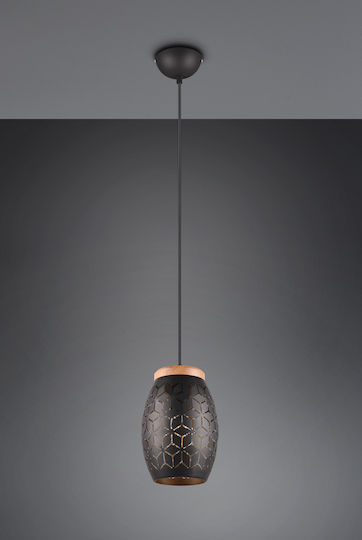 Trio Lighting Lustră Negru Calea ferată cu Dulie E27 15x150cm.
