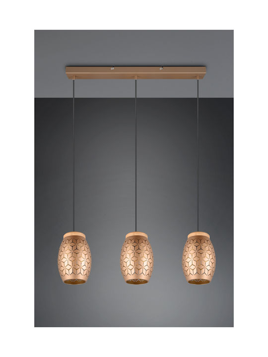 Trio Lighting Pendant Light Brown Rail with Socket E27 71x15x150cm