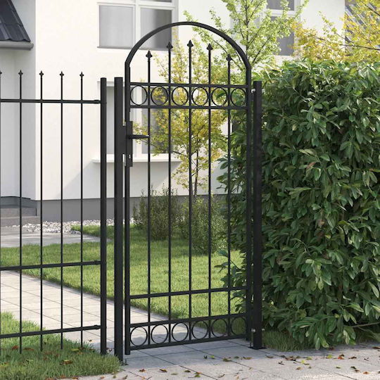 vidaXL Metal Fence Gate with Spears in Black Color 2.0x1.0m