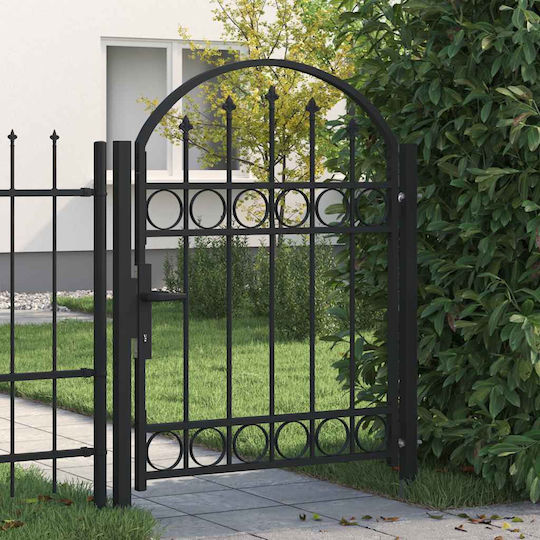 vidaXL Metal Fence Gate with Spears in Black Color 1.25x1.0m