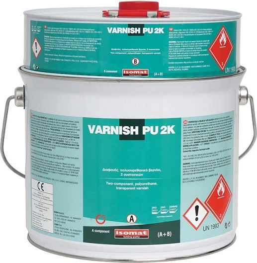 Isomat Varnish PU 2K Лак за повърхност Полиуретан 2 Компоненти Безцветен Сатен 1лт