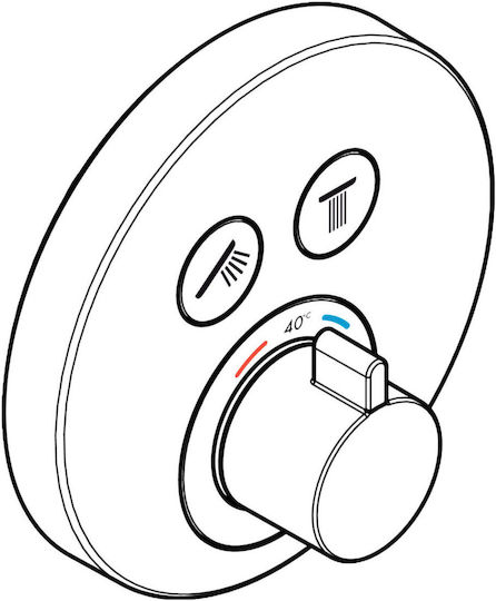 Hansgrohe Built-in Mixer & Shower Head Set for Shower Silver