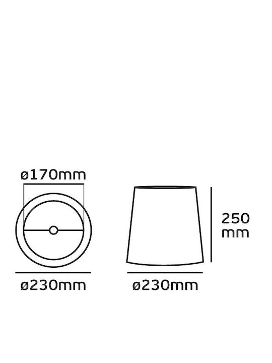 VK Lighting Konisch Lampenschirm Weiß mit Durchmesser 23cm