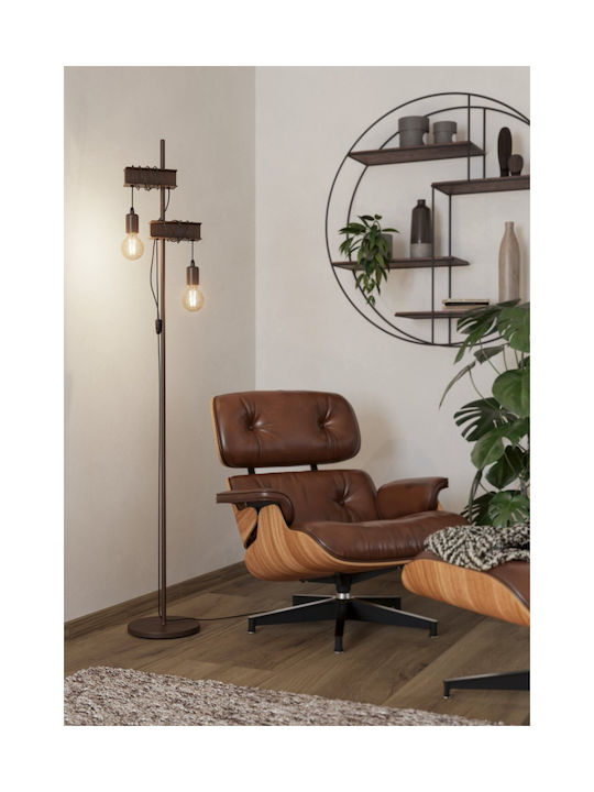 Eglo Townshend Vintage Φωτιστικό Δαπέδου Υ169xΜ26εκ. με Ντουί για Λαμπτήρα E27 Καφέ