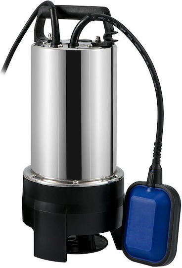 Submersible Water Pump Float Switch Power 1100 W Stainless Steel Flow Rate 20000 L/h Outlet G1-1/2" Height 9 m IPX8 Power Cable Length 10 m