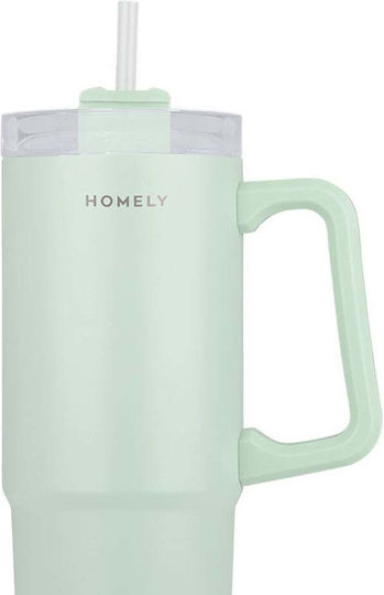 Homely Thermos Straw Tumbler 900ml Seafoam