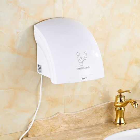Telco Telco Hand Dryer Plastic 80dB with Sensor in White Color 1.8kW L110010