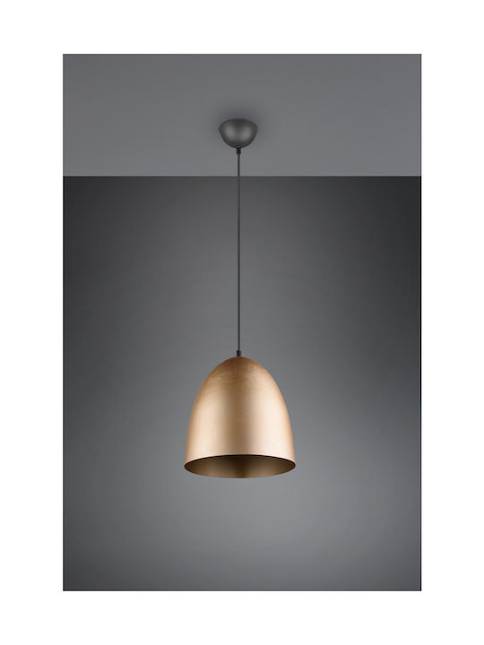 Trio Lighting Tilda Pendant Light Gold Bell with Socket E27 25x150cm